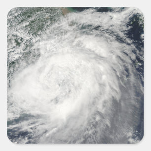 Typhoon Morakot over China Square Sticker