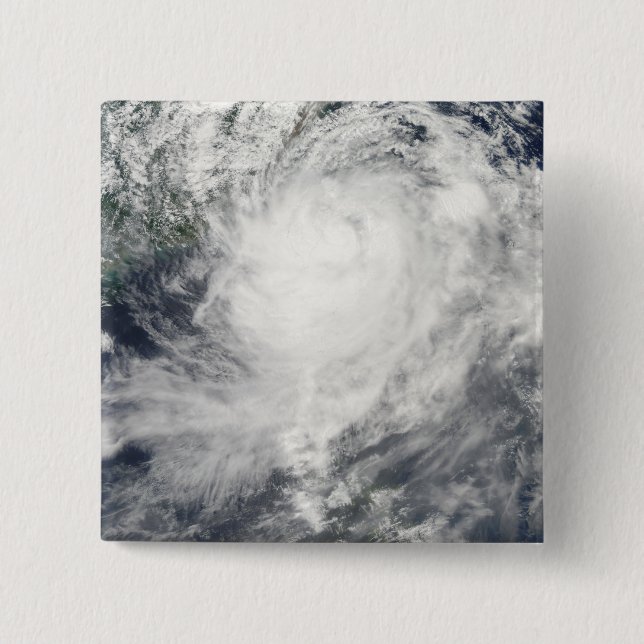 Typhoon Morakot over Taiwan 15 Cm Square Badge (Front)