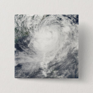 Typhoon Morakot over Taiwan 15 Cm Square Badge