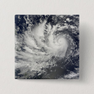 Typhoon Parma heading westward 15 Cm Square Badge