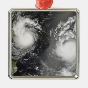 Typhoon Saomai and Tropical Storm Bopha Metal Tree Decoration