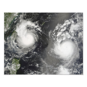 Typhoon Saomai and Tropical Storm Bopha Photo Print