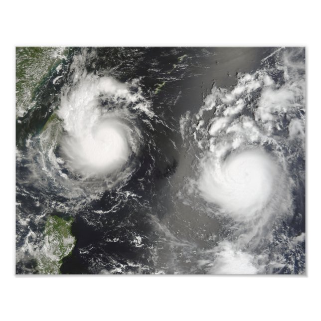Typhoon Saomai and Tropical Storm Bopha Photo Print (Front)