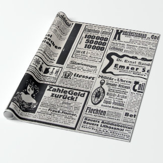 Typical advertisements in German in a European new Wrapping Paper