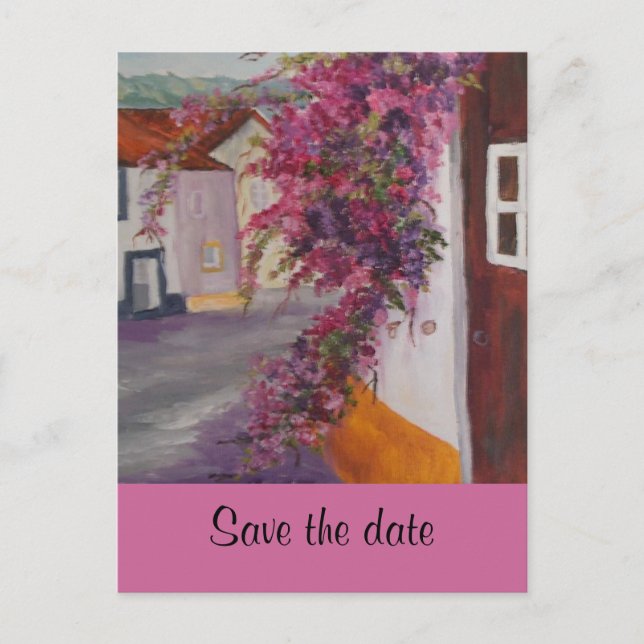 typical alentejo houses, Save the date Announcement Postcard (Front)
