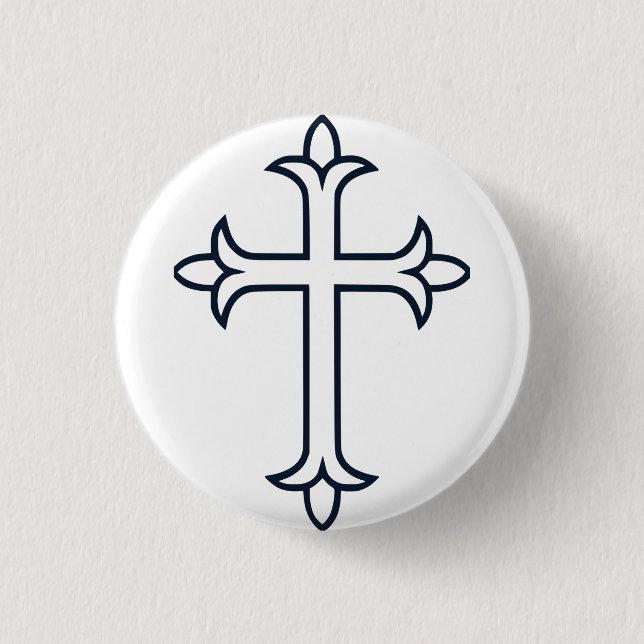 Typical Christian cross 3 Cm Round Badge (Front)