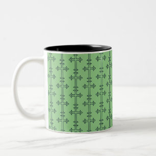 Typical Christian cross Two-Tone Coffee Mug