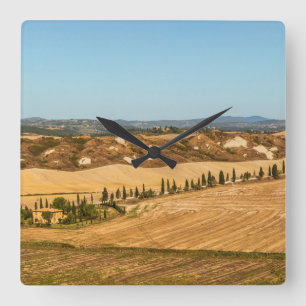 Typical landscapes for Siena Province in Tuscany Square Wall Clock