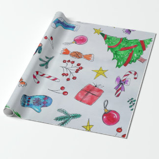 Typical motifs about Christmas day  Wrapping Paper