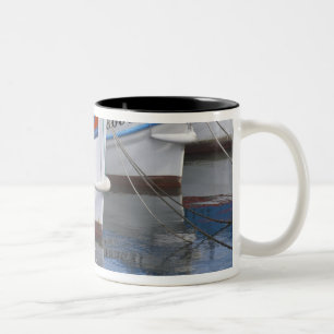 Typical Provencal fishing boats painted in 2 Two-Tone Coffee Mug