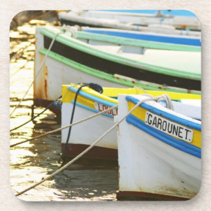 Typical Provencal fishing boats painted in Coaster