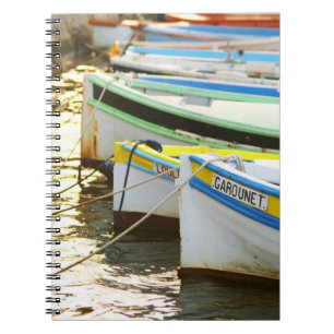 Typical Provencal fishing boats painted in Notebook