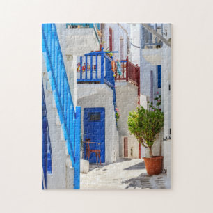 typical street in Mykonos Jigsaw Puzzle