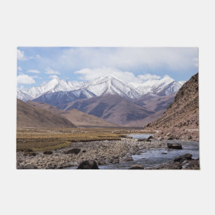 Typical Tibetan mountain landscape Doormat