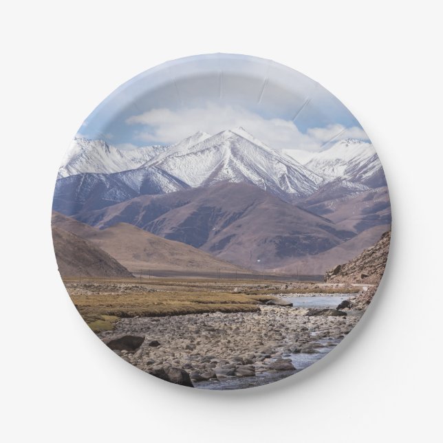 Typical Tibetan mountain landscape Paper Plate (Front)