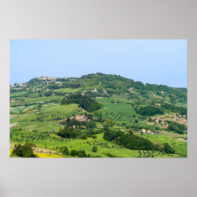 Typical Tuscany Landscape with Hills - Italy Poster (Front)