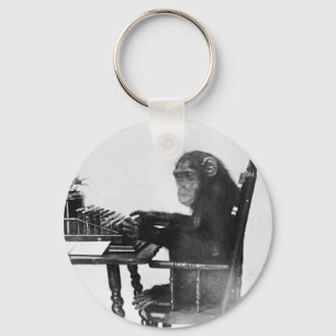 Typing Monkey Key Ring