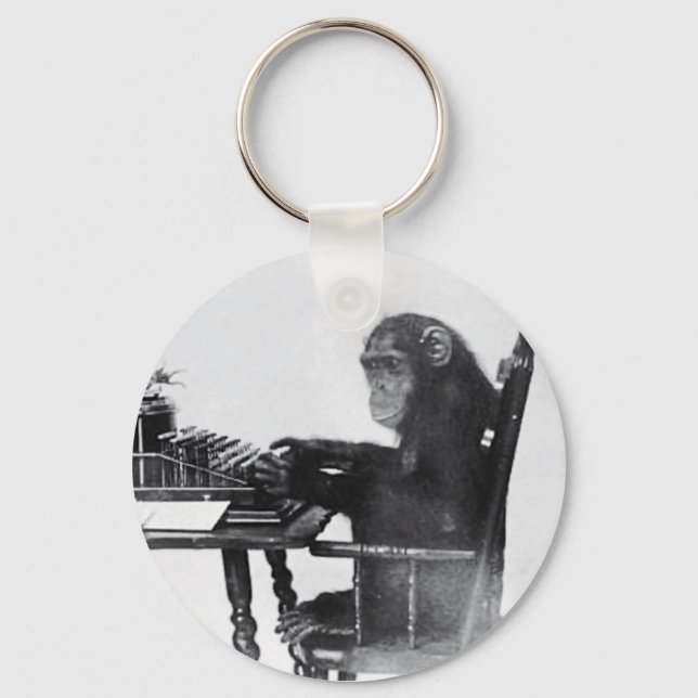 Typing Monkey Key Ring (Front)