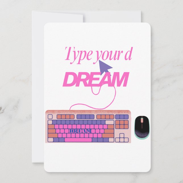 Typing My Future Invitation (Front)