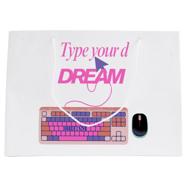Typing My Future Large Gift Bag (Front)