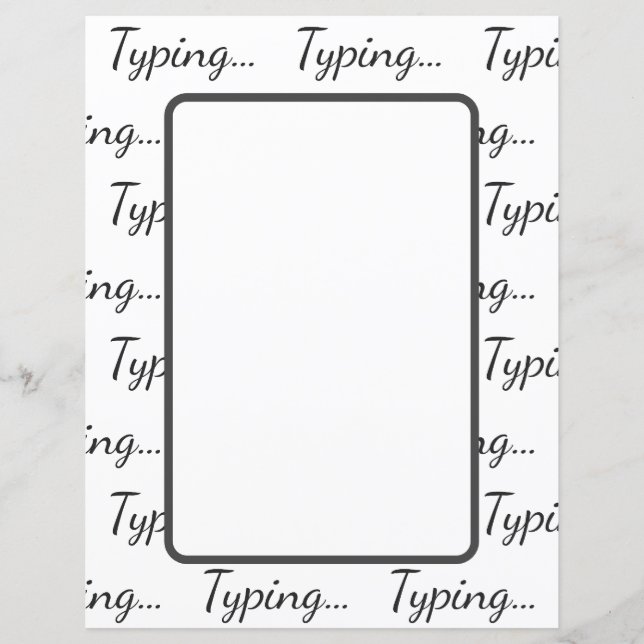 Typing... text clean minimal simple Paper Sheet (Front)