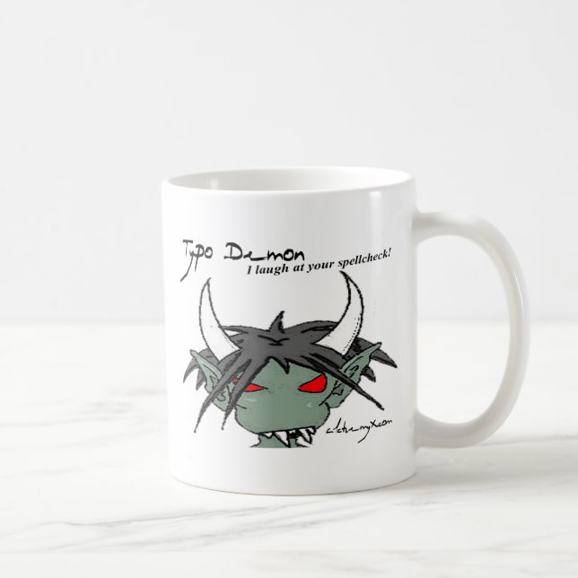 Typo Demon Mug: Spellcheck Coffee Mug (Right)