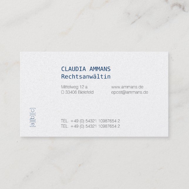 Typo Visitenkarten Business Card (Back)