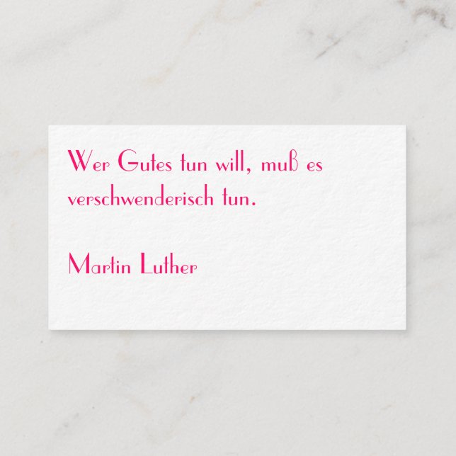 Typografische Visitenkarte Business Card (Back)