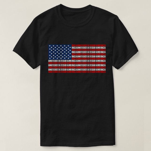 Typographic American Flag T-Shirt (Design Front)