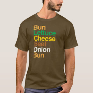 Typographic anatomy of cheeseburger T-Shirt