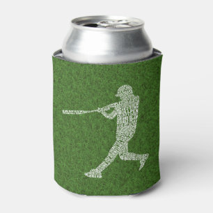 Typographic Baseball Softball Player Can Cooler
