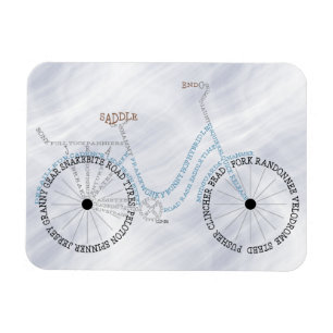 Typographic Bicycle Bike Biking Cycling Magnet