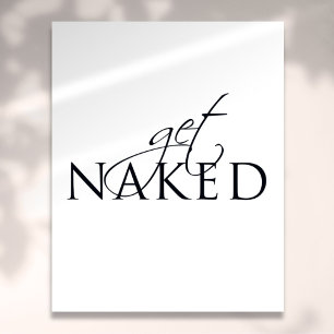 Typographic Black and White Fun Bathroom Sign