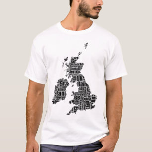 Typographic British Isles. T-Shirt