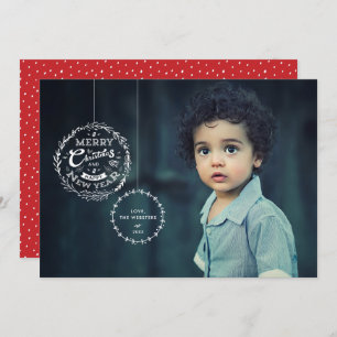 Typographic Christmas Ornament Holiday Card