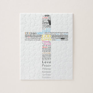 typographic Cross Jigsaw Puzzle