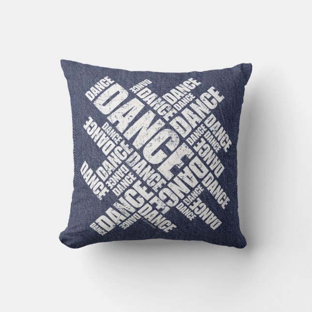 Typographic Dance (Distressed) Cushion (Front)