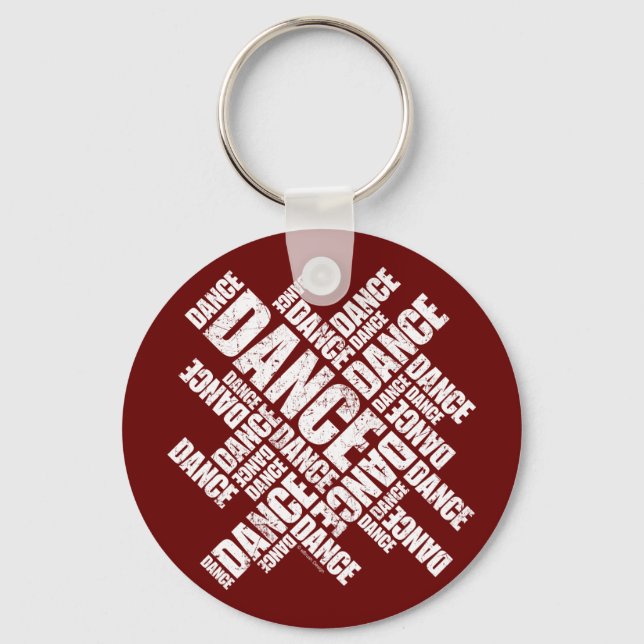 Typographic Dance (Distressed) Key Ring (Front)