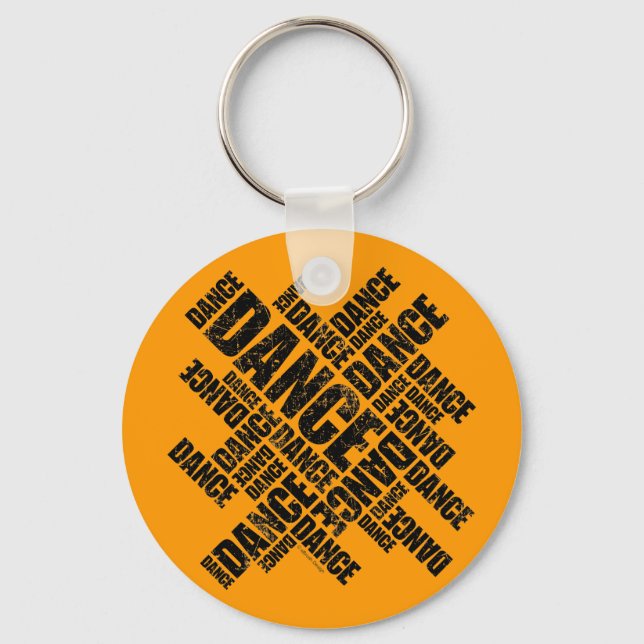 Typographic Dance (Distressed) Keychain (Front)