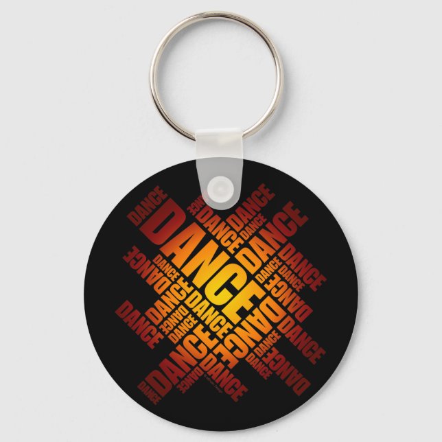 Typographic Dance (Fire) Keychain (Front)