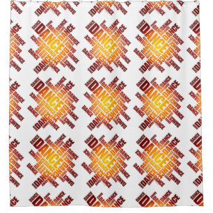 Typographic Dance (fire) Shower Curtain