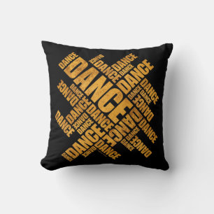 Typographic Dance (Rust) Throw Pillow