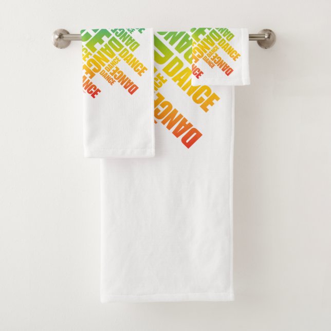 Typographic Dance (Spectrum) Bath Towel Set (Insitu)
