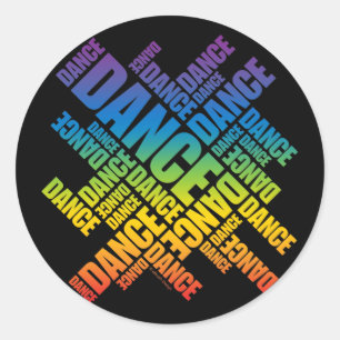 Typographic Dance (Spectrum) Classic Round Sticker