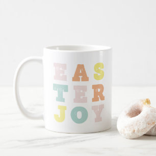 Typographic Easter Joy Modern Pastels Coffee Mug