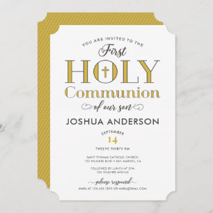 Typographic First Holy Communion Invitation