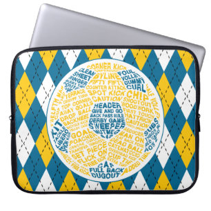 Typographic Football Design Laptop Sleeve