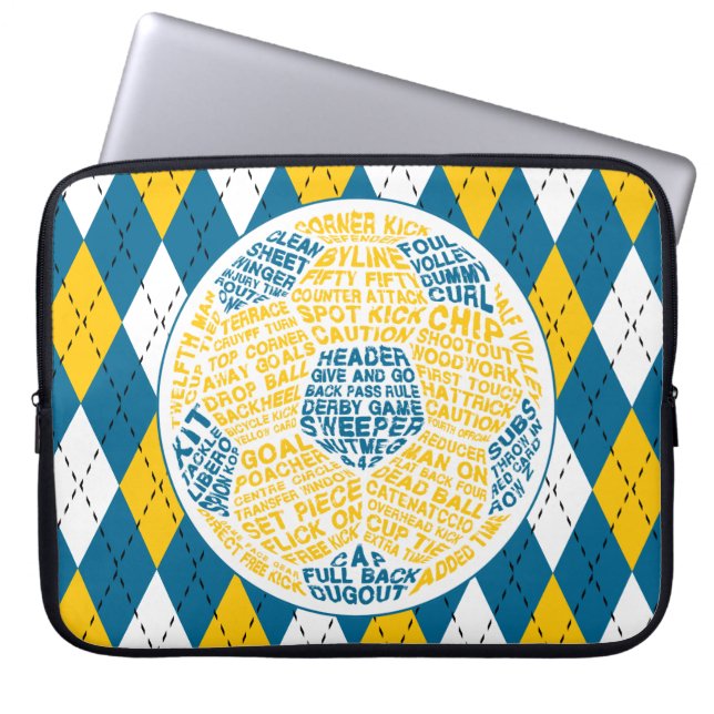 Typographic Football Design Laptop Sleeve (Front)