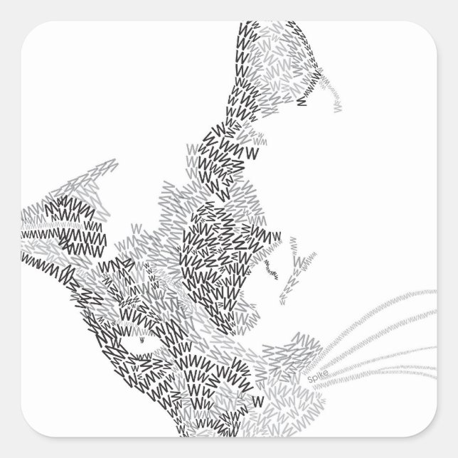 Typographic Kitty Square Sticker (Front)
