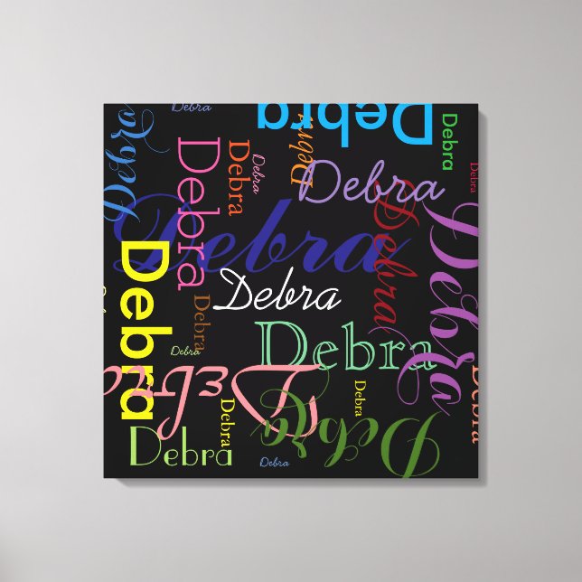 Typographic patterned name canvas print (Front)